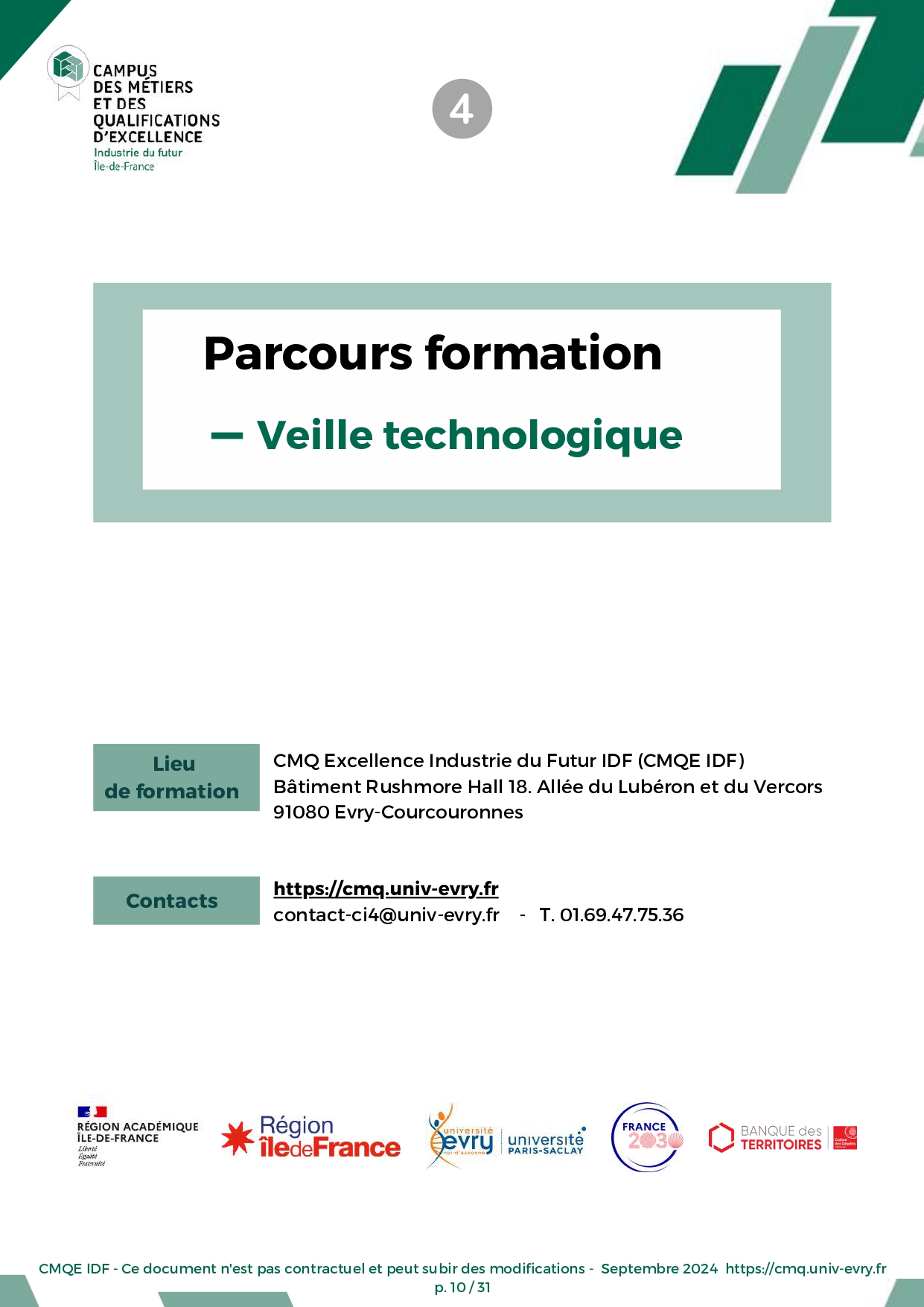 Catalogue Formation 10