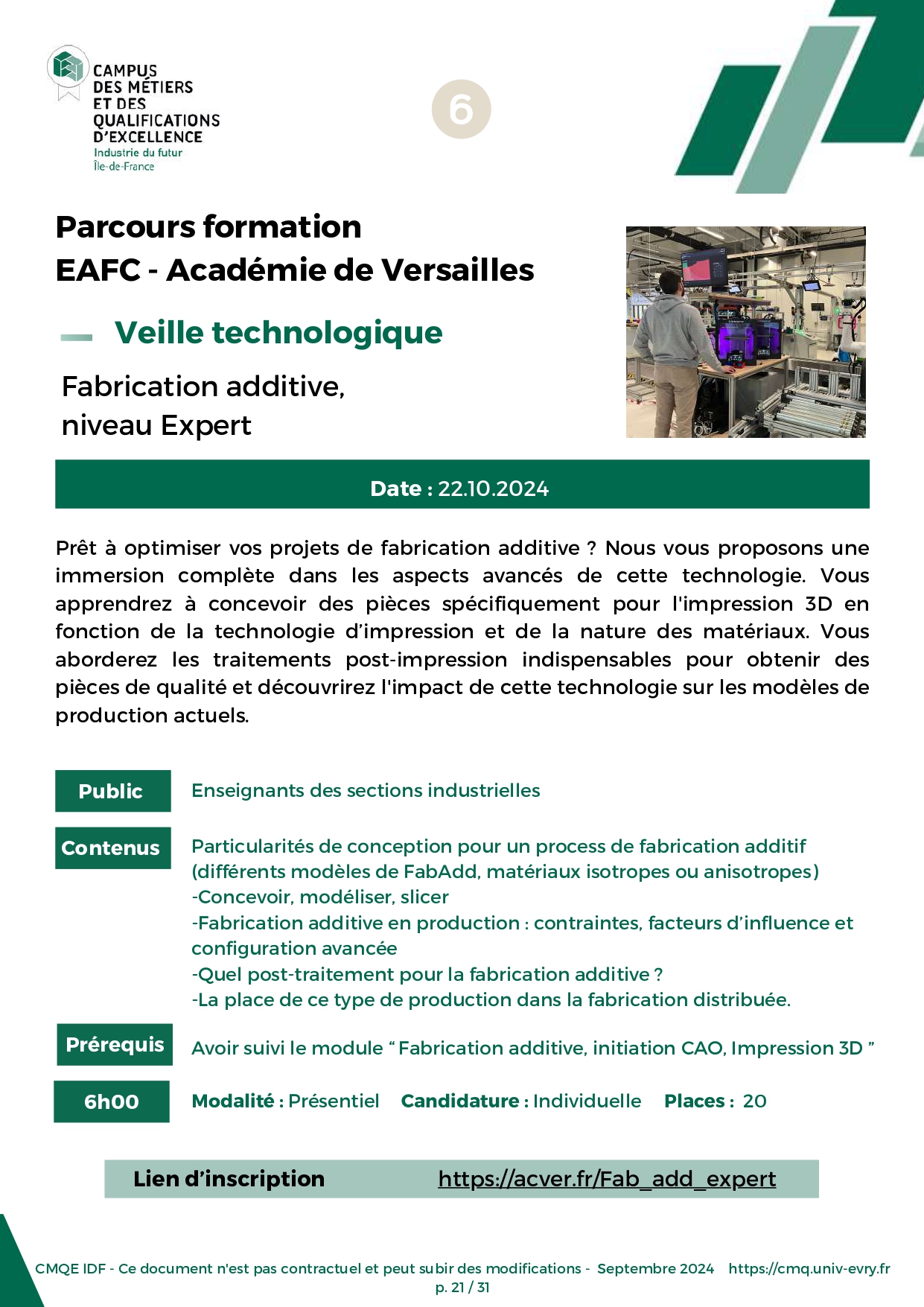 Catalogue Formation 20