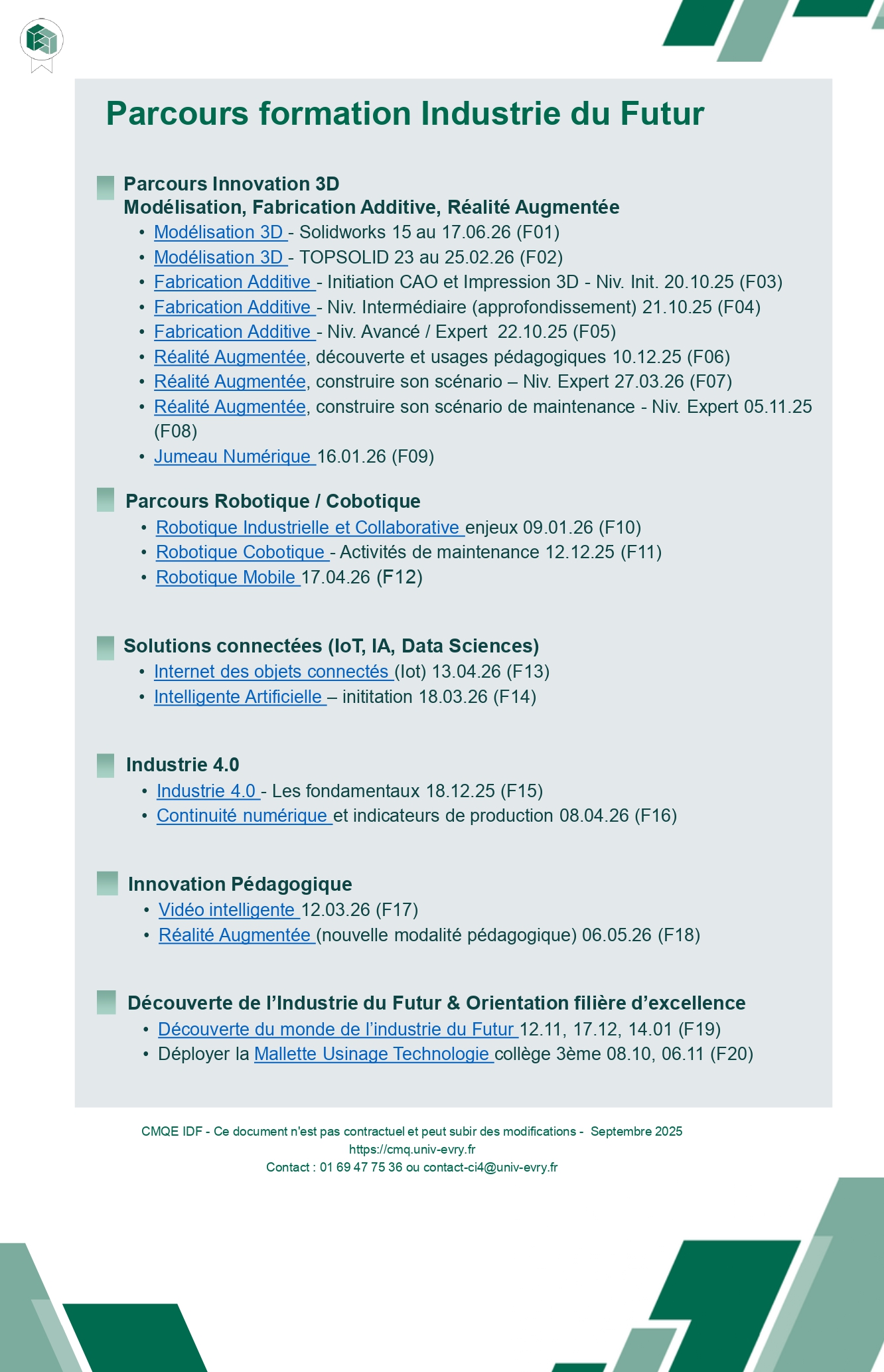 Catalogue Formation 3