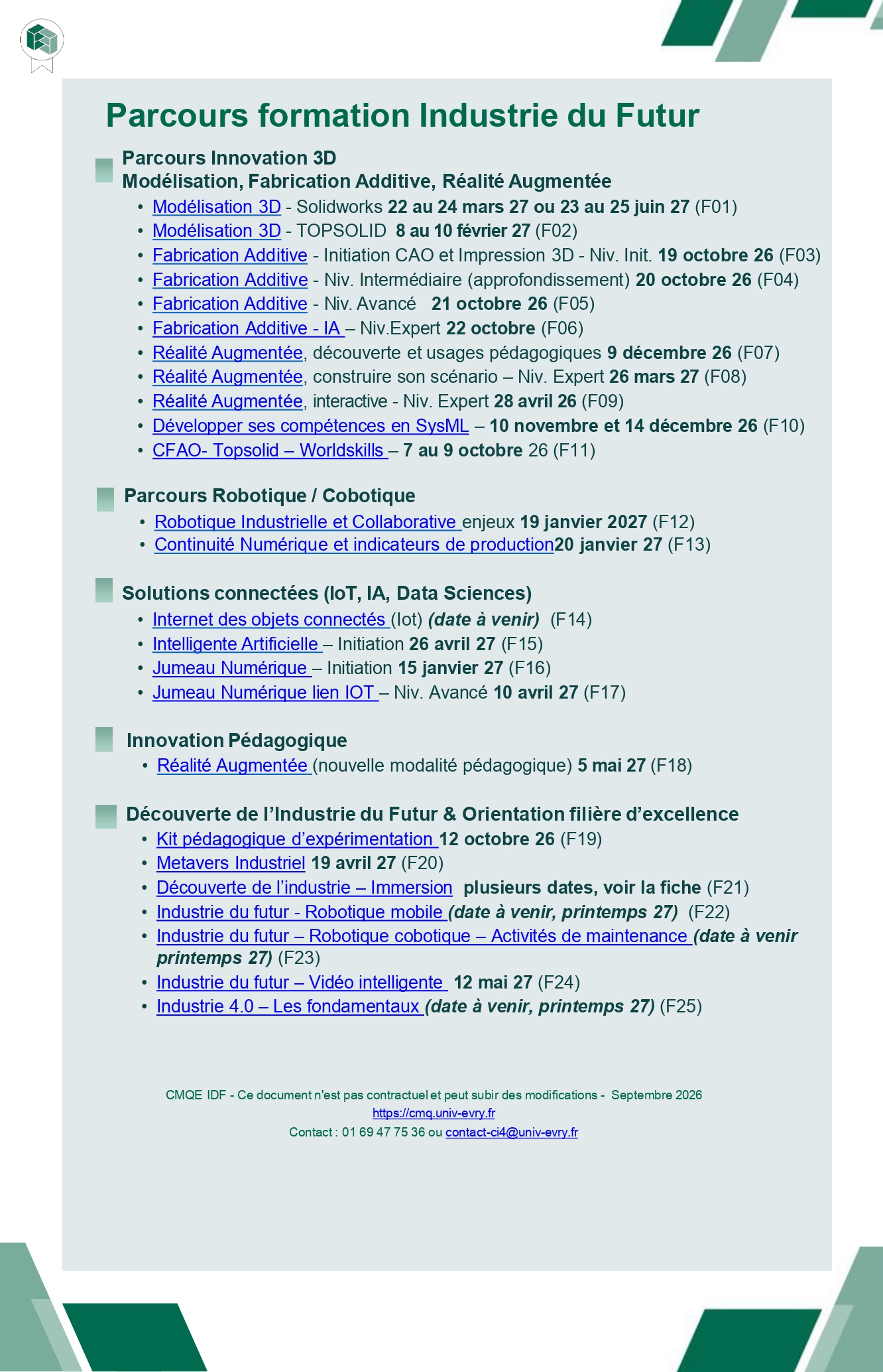 Catalogue Formation 3