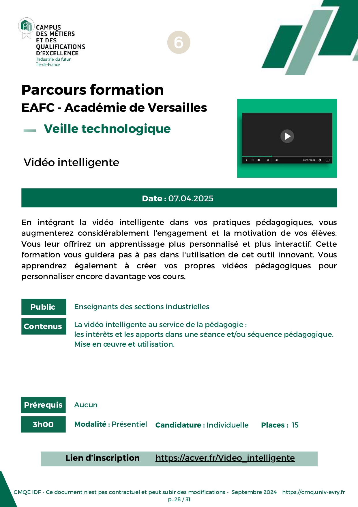 Catalogue Formation 27