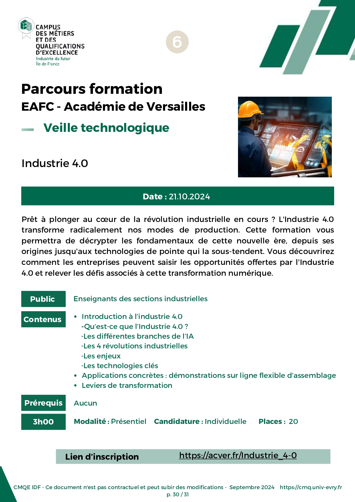Catalogue Formation 29