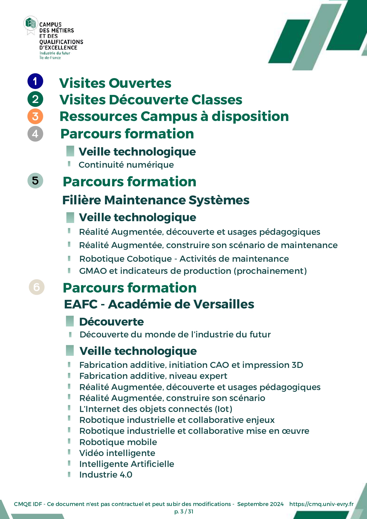 Catalogue Formation 3